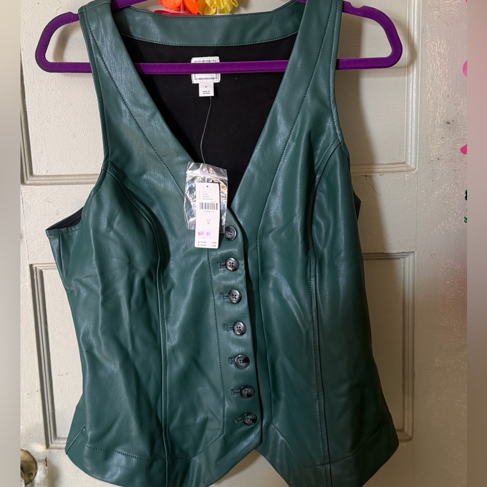 The Halsey Faux Slim Button Down Vest